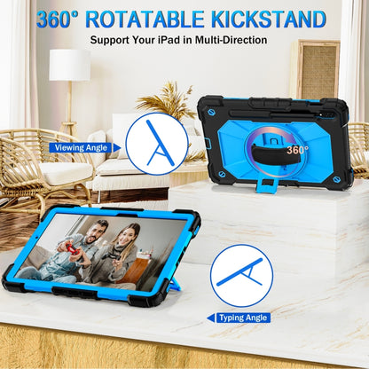 For Samsung Galaxy Tab S8 / Tab S7 Contrast Color Robot Silicone + PC Tablet Case(Black+Blue) by bashfashion