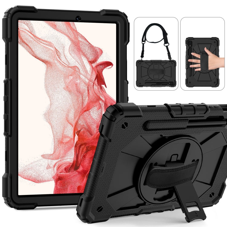 For Samsung Galaxy Tab S8 / Tab S7 Contrast Color Robot Silicone + PC Tablet Case(Black) by bashfashion