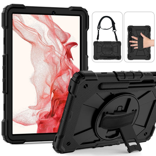 For Samsung Galaxy Tab S8 / Tab S7 Contrast Color Robot Silicone + PC Tablet Case(Black) by bashfashion