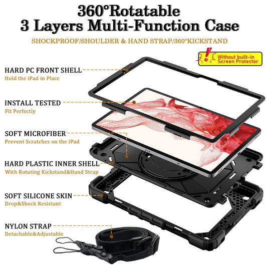 For Samsung Galaxy Tab S8 / Tab S7 Contrast Color Robot Silicone + PC Tablet Case(Black) by bashfashion