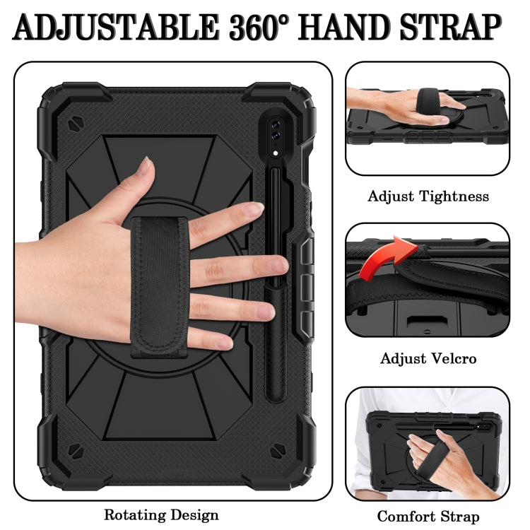 For Samsung Galaxy Tab S8 / Tab S7 Contrast Color Robot Silicone + PC Tablet Case(Black) by bashfashion