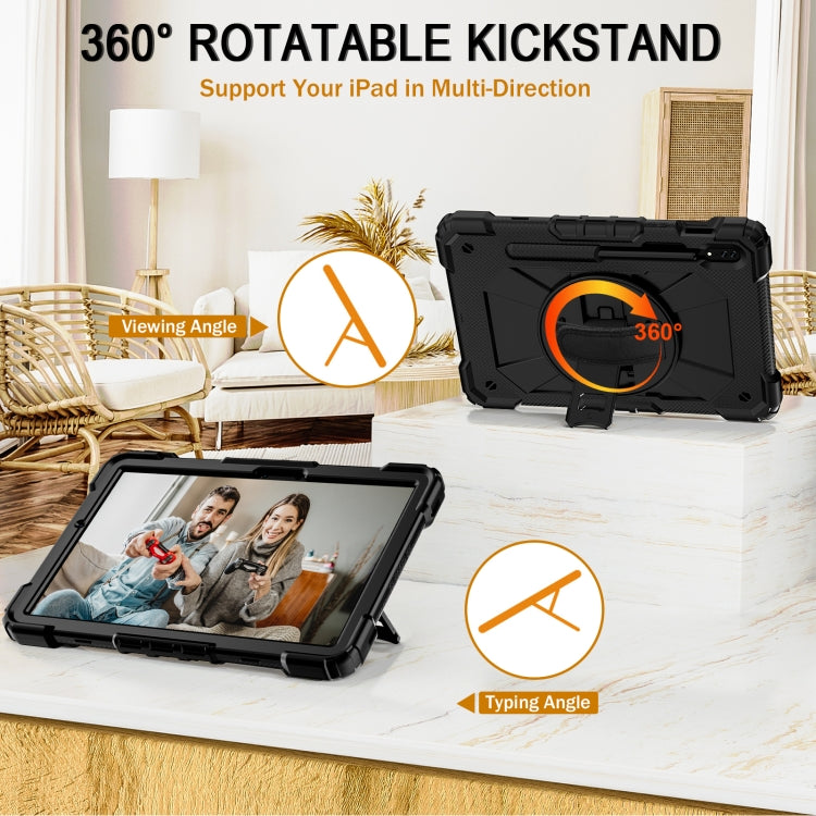 For Samsung Galaxy Tab S8 / Tab S7 Contrast Color Robot Silicone + PC Tablet Case(Black) by bashfashion