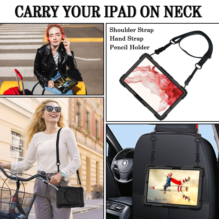 For Samsung Galaxy Tab S8 / Tab S7 Contrast Color Robot Silicone + PC Tablet Case(Black) by bashfashion