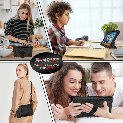 For Samsung Galaxy Tab S8 / Tab S7 Contrast Color Robot Silicone + PC Tablet Case(Black) by bashfashion