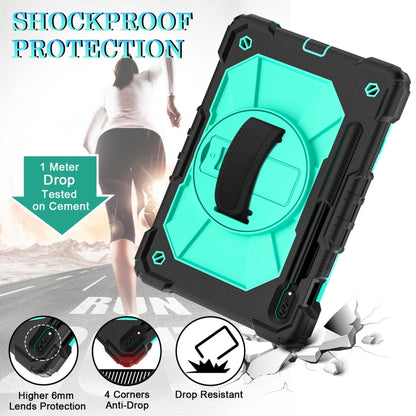 For Samsung Galaxy Tab S8 / Tab S7 Contrast Color Robot Silicone + PC Tablet Case(Black+Aqua) by bashfashion