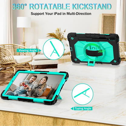 For Samsung Galaxy Tab S8 / Tab S7 Contrast Color Robot Silicone + PC Tablet Case(Black+Aqua) by bashfashion