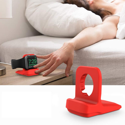 Silicone Charging Holder for Apple Watch(Red) by bashfashion