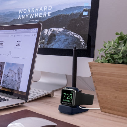 Silicone Charging Holder for Apple Watch(Midnight Blue) by bashfashion