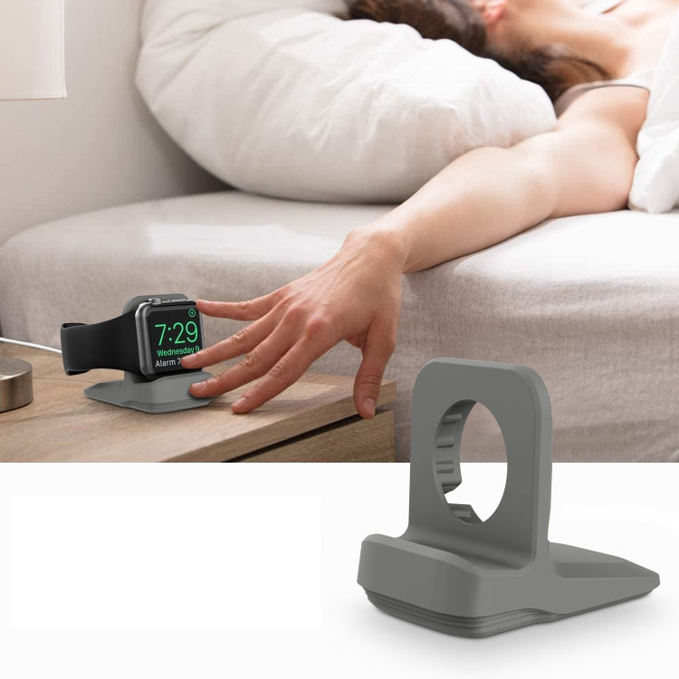 Silicone Charging Holder for Apple Watch(Grey) by bashfashion