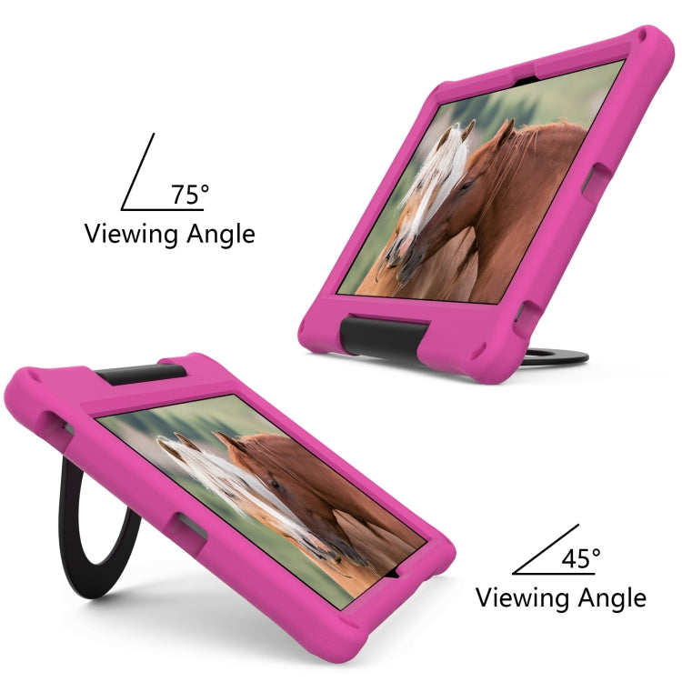 For Samsung Galaxy Tab A8 EVA Handle Holder Tablet Case(Rose Red) by bashfashion