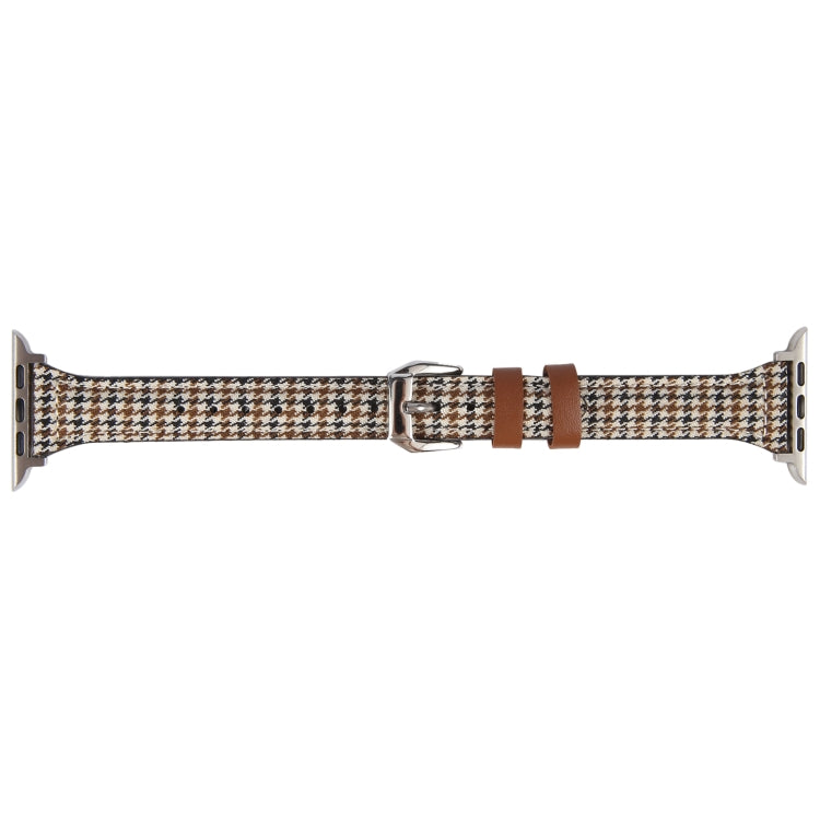Genuine Leather Watch Band For Apple Watch Series 9&8&7 41mm / SE 3&SE 2&6&SE&5&4 40mm / 3&2&1 38mm(Houndstooth) by bashfashion