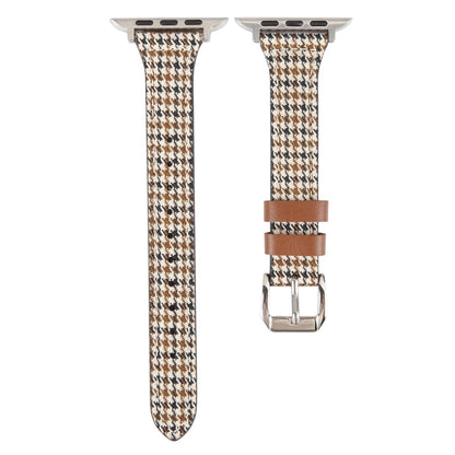 Genuine Leather Watch Band For Apple Watch Series 9&8&7 41mm / SE 3&SE 2&6&SE&5&4 40mm / 3&2&1 38mm(Houndstooth) by bashfashion