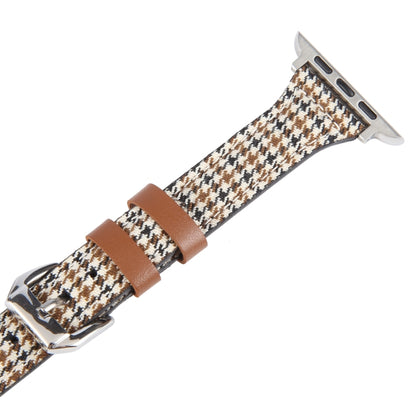 Genuine Leather Watch Band For Apple Watch Series 9&8&7 41mm / SE 3&SE 2&6&SE&5&4 40mm / 3&2&1 38mm(Houndstooth) by bashfashion