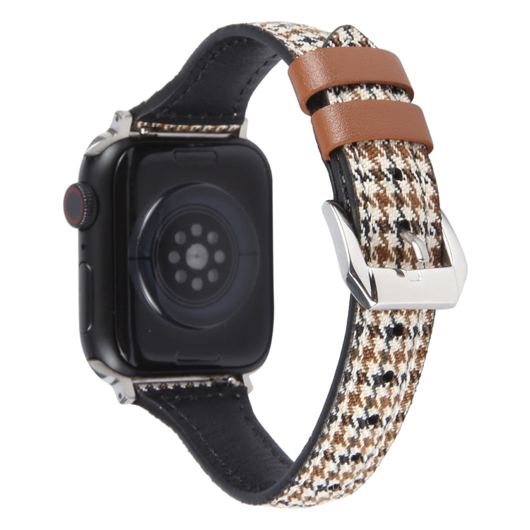 Genuine Leather Watch Band For Apple Watch Series 9&8&7 41mm / SE 3&SE 2&6&SE&5&4 40mm / 3&2&1 38mm(Houndstooth) by bashfashion