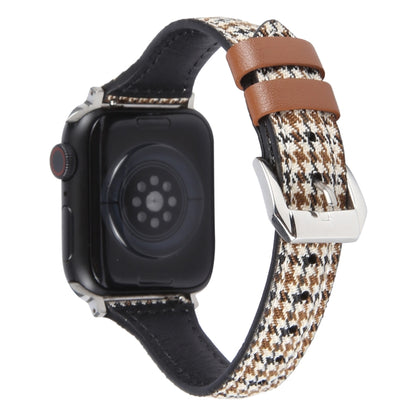 Genuine Leather Watch Band For Apple Watch Series 9&8&7 41mm / SE 3&SE 2&6&SE&5&4 40mm / 3&2&1 38mm(Houndstooth) by bashfashion