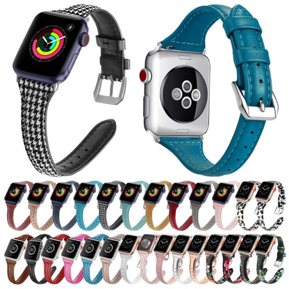 Genuine Leather Watch Band For Apple Watch Series 9&8&7 41mm / SE 3&SE 2&6&SE&5&4 40mm / 3&2&1 38mm(Grey Leopard Print) by bashfashion