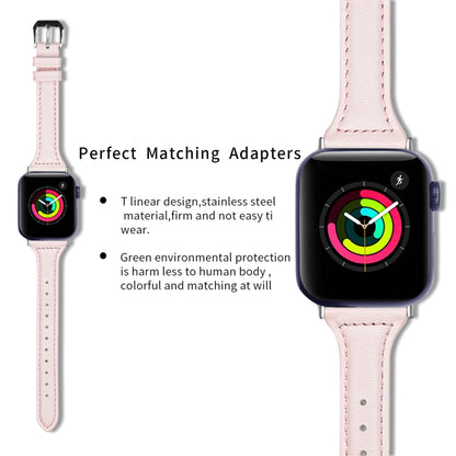 Genuine Leather Watch Band For Apple Watch Ultra 49mm&Watch Ultra 2 49mm / Series 9&8&7 45mm / SE 3&SE 2&6&SE&5&4 44mm / 3&2&1 42mm(Sakura Pink) by bashfashion