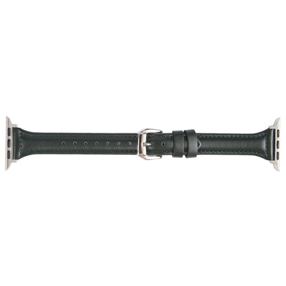 Genuine Leather Watch Band For Apple Watch Ultra 49mm&Watch Ultra 2 49mm / Series 9&8&7 45mm / SE 3&SE 2&6&SE&5&4 44mm / 3&2&1 42mm(Dark Green) by bashfashion