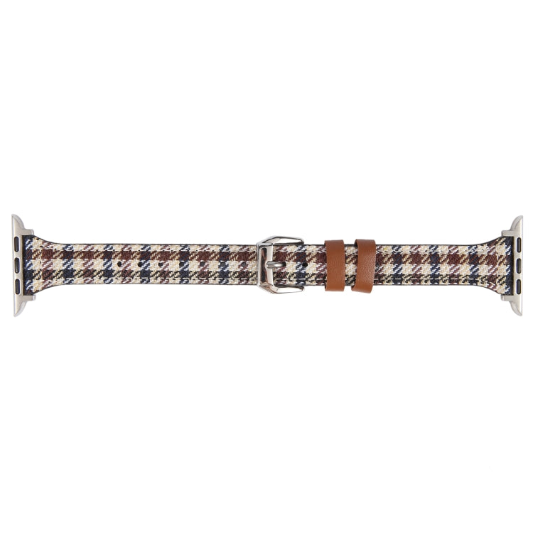 Genuine Leather Watch Band For Apple Watch Ultra 49mm&Watch Ultra 2 49mm / Series 9&8&7 45mm / SE 3&SE 2&6&SE&5&4 44mm / 3&2&1 42mm(Plaid) by bashfashion