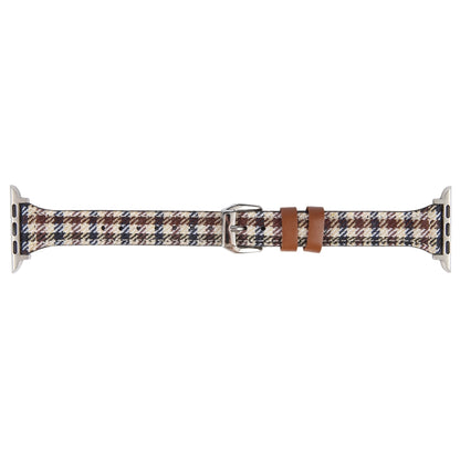 Genuine Leather Watch Band For Apple Watch Ultra 49mm&Watch Ultra 2 49mm / Series 9&8&7 45mm / SE 3&SE 2&6&SE&5&4 44mm / 3&2&1 42mm(Plaid) by bashfashion
