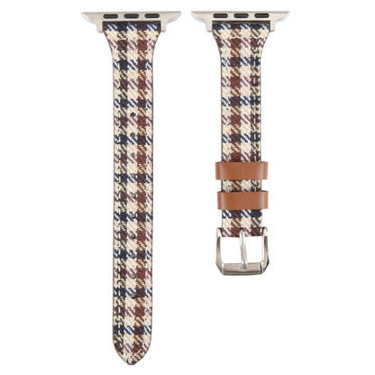 Genuine Leather Watch Band For Apple Watch Ultra 49mm&Watch Ultra 2 49mm / Series 9&8&7 45mm / SE 3&SE 2&6&SE&5&4 44mm / 3&2&1 42mm(Plaid) by bashfashion