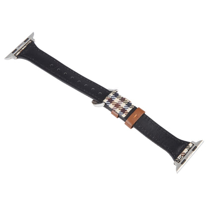 Genuine Leather Watch Band For Apple Watch Ultra 49mm&Watch Ultra 2 49mm / Series 9&8&7 45mm / SE 3&SE 2&6&SE&5&4 44mm / 3&2&1 42mm(Plaid) by bashfashion