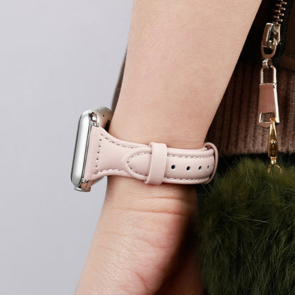 Genuine Leather Watch Band For Apple Watch Ultra 49mm / Series 8&7 45mm / SE 2&6&SE&5&4 44mm / 3&2&1 42mm(Pink) by bashfashion
