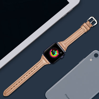 Genuine Leather Watch Band For Apple Watch Ultra 49mm&Watch Ultra 2 49mm / Series 9&8&7 45mm / SE 3&SE 2&6&SE&5&4 44mm / 3&2&1 42mm(Pink Gold) by bashfashion