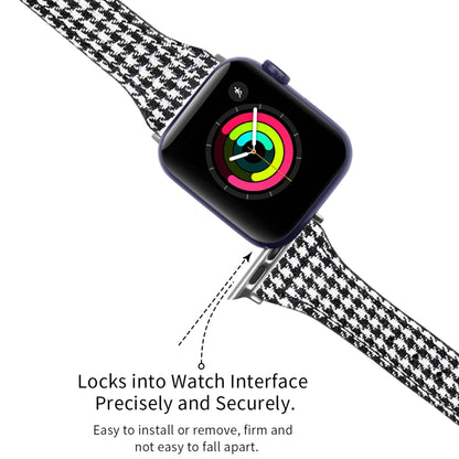 Genuine Leather Watch Band For Apple Watch Ultra 49mm&Watch Ultra 2 49mm / Series 9&8&7 45mm / SE 3&SE 2&6&SE&5&4 44mm / 3&2&1 42mm(Houndstooth) by bashfashion