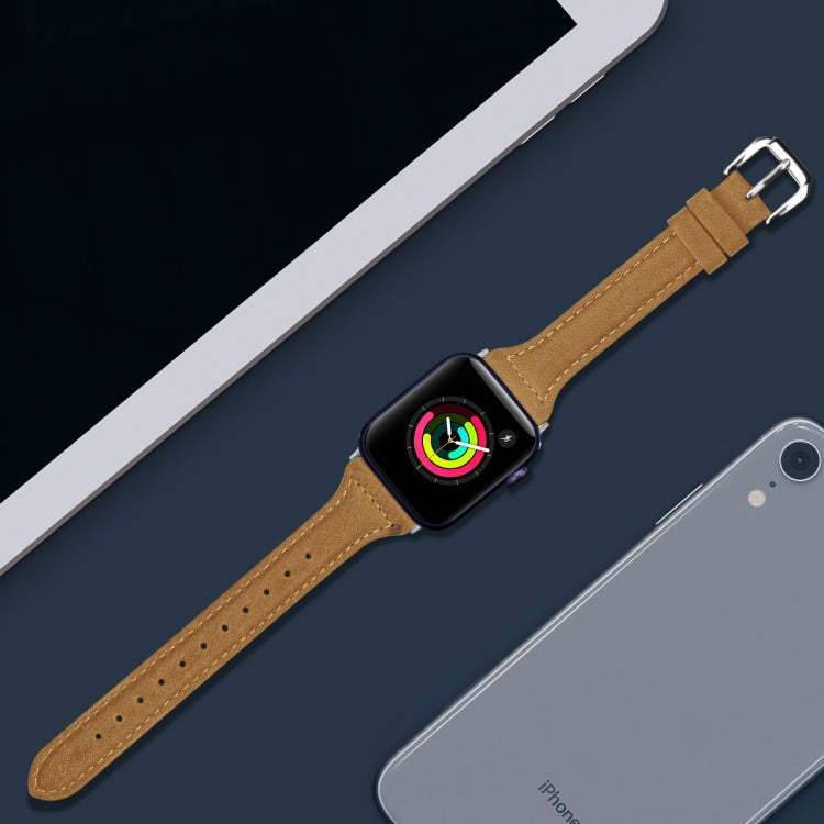 Genuine Leather Watch Band For Apple Watch Ultra 49mm&Watch Ultra 2 49mm / Series 9&8&7 45mm / SE 3&SE 2&6&SE&5&4 44mm / 3&2&1 42mm(Light Brown Wax Leather) by bashfashion
