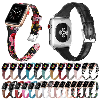 Genuine Leather Watch Band For Apple Watch Ultra 49mm&Watch Ultra 2 49mm / Series 9&8&7 45mm / SE 3&SE 2&6&SE&5&4 44mm / 3&2&1 42mm(Grey Leopard Print) by bashfashion