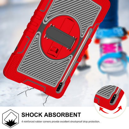 For Samsung Galaxy Tab A7 Lite 360 Degree Rotation Contrast Color Silicone + PC Tablet Case(Red+Black) by bashfashion