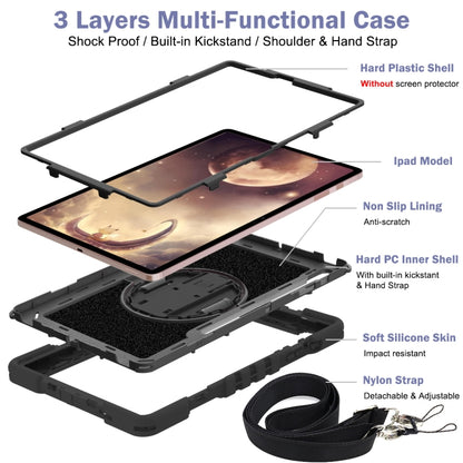 For Samsung Galaxy Tab A7 Lite 360 Degree Rotation Contrast Color Silicone + PC Tablet Case(Black) by bashfashion