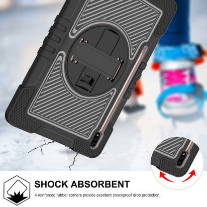 For Samsung Galaxy Tab A7 Lite 360 Degree Rotation Contrast Color Silicone + PC Tablet Case(Black) by bashfashion