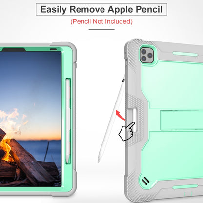 For iPad Pro 12.9 2022 / 2021 / 2020 / 2018 Silicone + PC Shockproof Tablet Case(Mint Green+Grey) by bashfashion