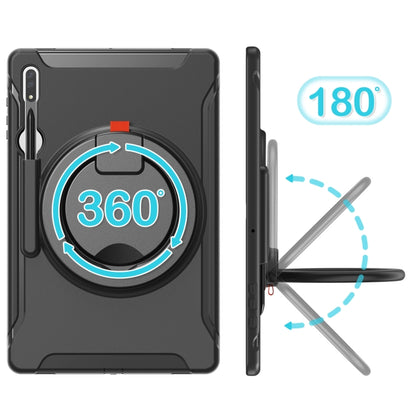 For Samsung Galaxy Tab S10 Ultra / S9 Ultra / S8 Ultra 360 Rotation Handle Grip TPU + PC Tablet Case(Black) by bashfashion