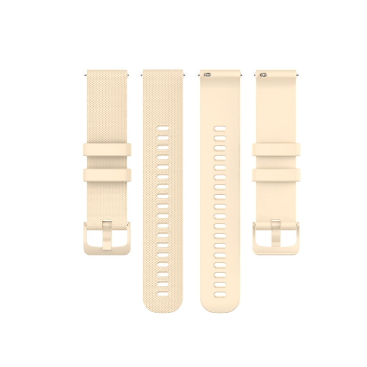 For Garmin Active Small Plaid Silicone Watch Band(Beige) by bashfashion