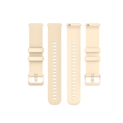 For Garmin Active Small Plaid Silicone Watch Band(Beige) by bashfashion
