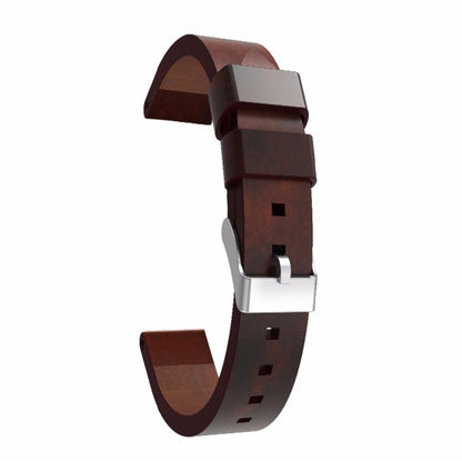 For Garmin Fenix 5S (Not Quick Release) Leather Watch Band(Coffee) by bashfashion