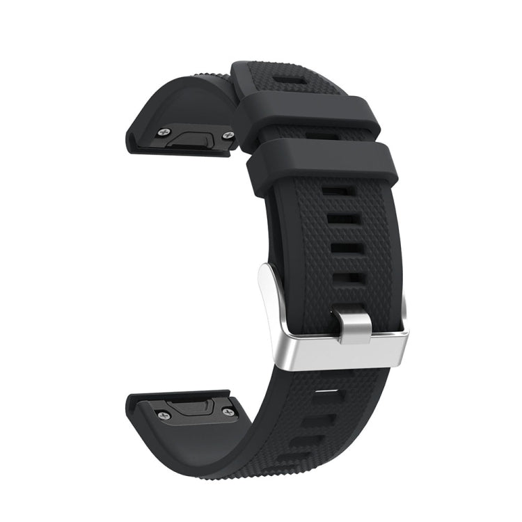 For Garmin Fenix 5 Silicone Watch Band(Black) by bashfashion
