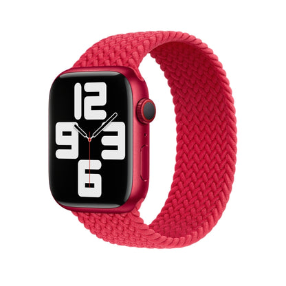 145mm Nylon Braided Watch Band For Apple Watch Series 9&8&7 41mm / SE 3&SE 2&6&SE&5&4 40mm / 3&2&1 38mm(Red) by bashfashion