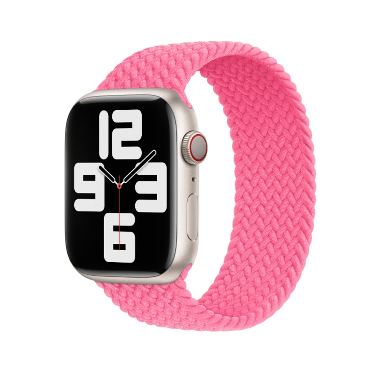 165mm Nylon Braided Watch Band For Apple Watch Ultra 49mm&Watch Ultra 2 49mm / Series 9&8&7 45mm / SE 3&SE 2&6&SE&5&4 44mm / 3&2&1 42mm(Pink) by bashfashion