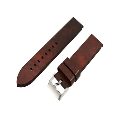For Garmin Fenix 5 Quick Release Leather Watch Band(Brown) by bashfashion