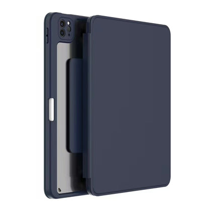 For iPad Pro 12.9 2022 / 2021 / 2020 / 2018 Mutural Jianshang Series Tablet Leather Smart Case(Dark Blue) by Mutural