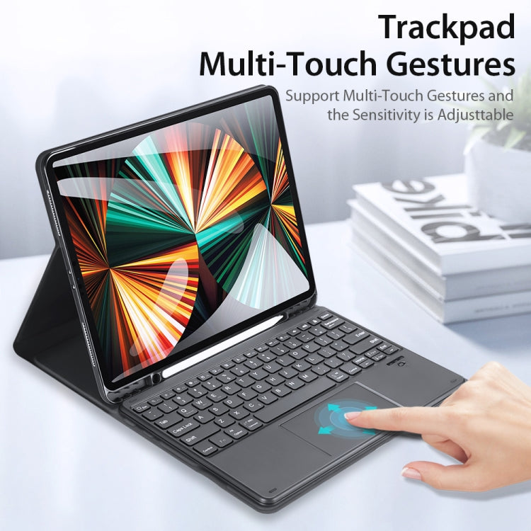 DUX DUCIS Bluetooth Keyboard Leather Case with Touchpad & Smart Sleep Function For iPad Pro 12.9 2020/2021/2022(Black) by DUX DUCIS