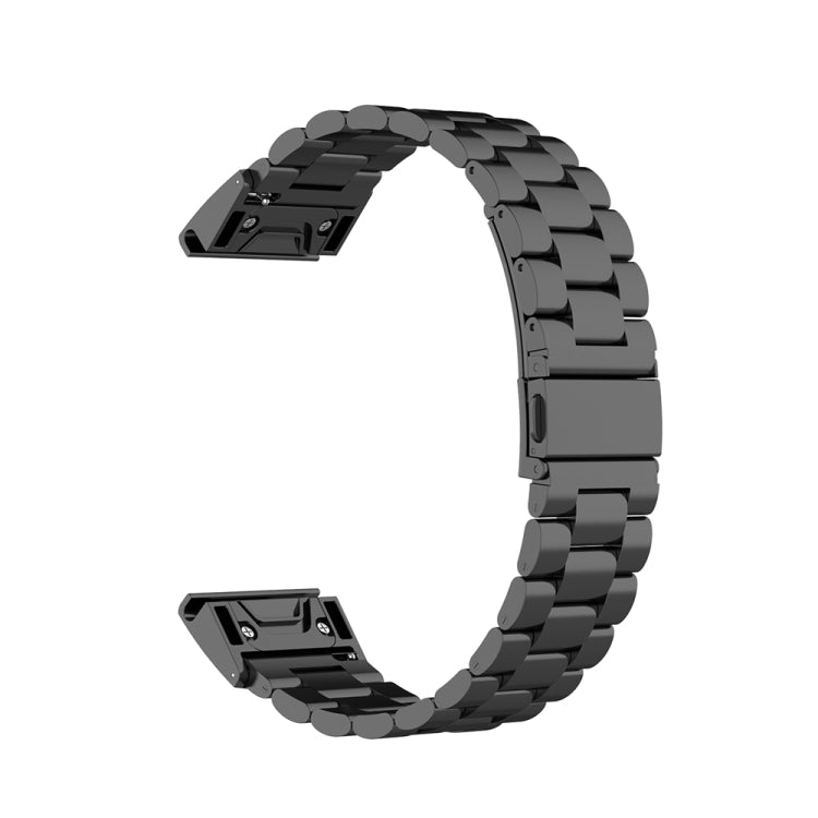 For Garmin Fenix 5 Stainless Steel Watch Band(Black) by bashfashion