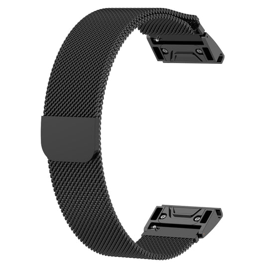 For Garmin Fenix 6 / Fenix 7 Milanese Watch Band(Black) by bashfashion