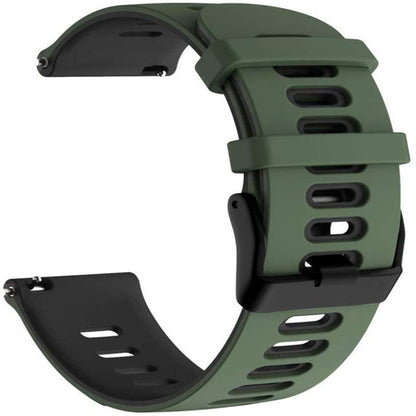 For Garmin Forerunner 245 Two-tone Silicone Watch Band(Army Green + Black) by bashfashion