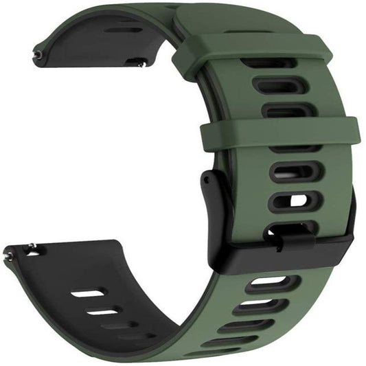 For Garmin Forerunner 245 Two-tone Silicone Watch Band(Army Green + Black) by bashfashion