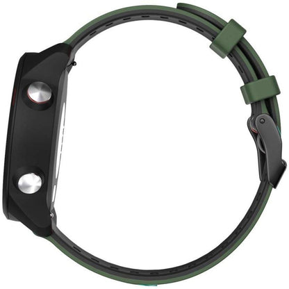 For Garmin Forerunner 245 Two-tone Silicone Watch Band(Army Green + Black) by bashfashion